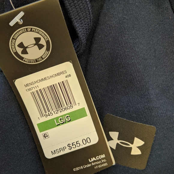 Men's Navy Under Armour Zip-up Hoodie - Picture 2 of 3